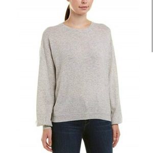 Joie Cashmere Blend Open Back Light Gray Airic Sweater, Size Large